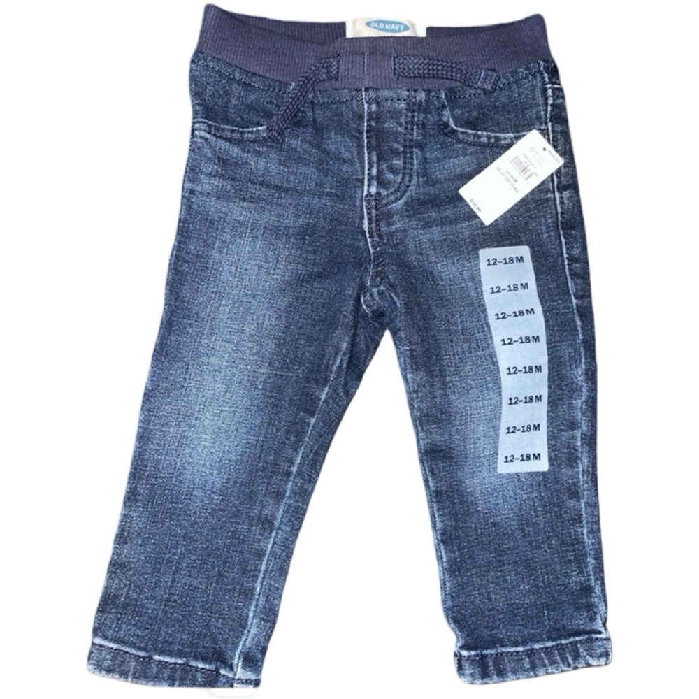 Old Navy Baby Blue Jeans Elastic Waist 12-18 mo. NWT
